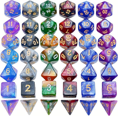 SmartDealsPro 6 x 7 Sets Glitter Polyhedral Dice Sets - Image 2