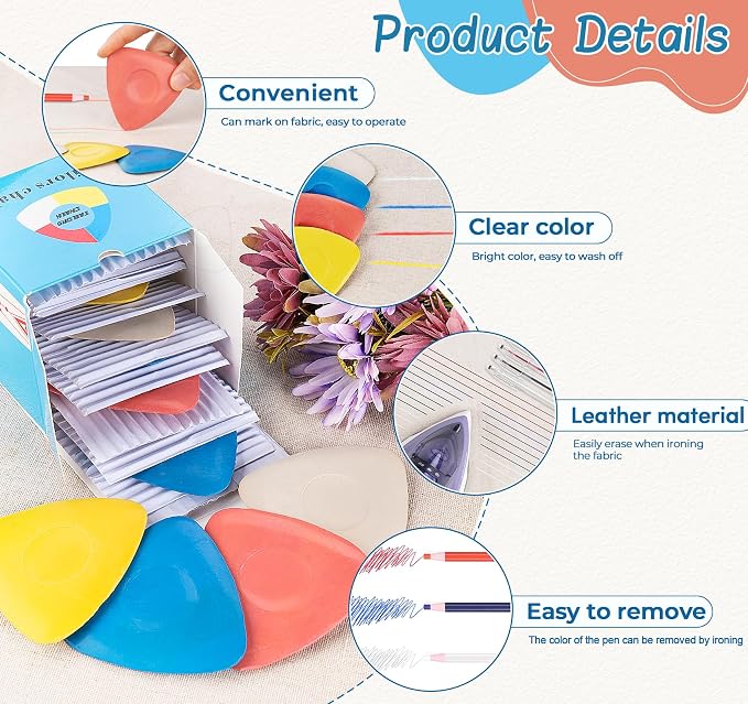 StiVerse 49 pcs Tailors Chalk Kit, Fabric Chalk Markers - Image 3