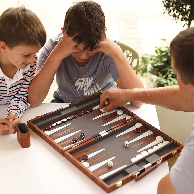 Backgammon Set - 15 Inch Classic Backgammon Board Game Sets Handheld - - Image 6