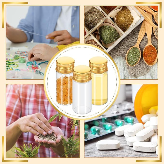 100 Pcs Small Clear Vials Spice Mini Jars - Image 5