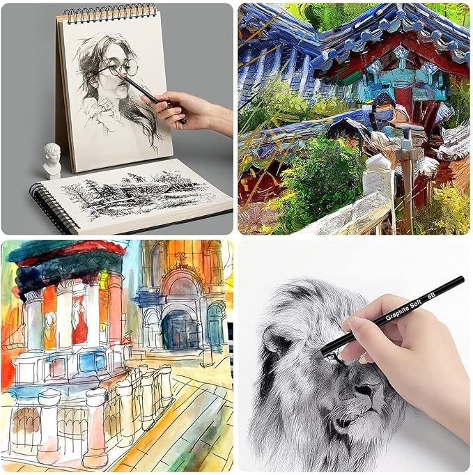 Drawing Kit, Colored Pencils, Charcoal Pencils Art Set and Portable Case - Image 3