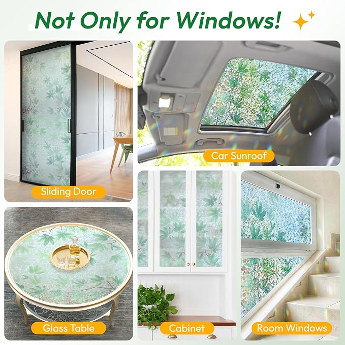 rabbitgoo Rainbow Window Privacy Film Decorative Stained Glass Diamond Pattern - Image 9