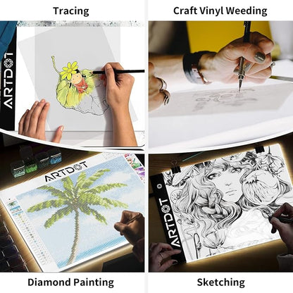ARTDOT A4 LED Light Pad for Diamond Painting Kits for Adults, USB Powered - Image 8