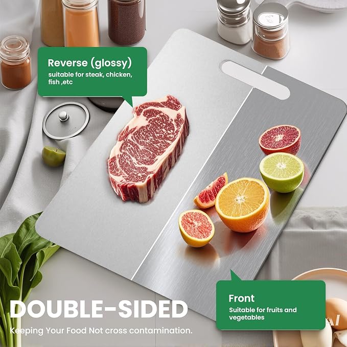 2 Pack, 100% Pure Titanium Cutting Board - Image 3