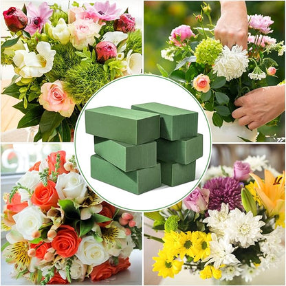 6 Pcs Floral Foam Blocks for Flower Arrangement Wet and Dry Green Floral Foam - Image 2
