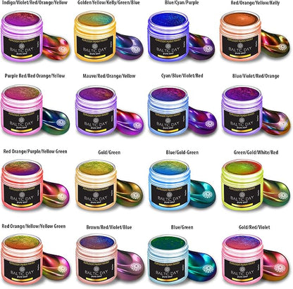 BALTIC DAY - Chameleon Mica Powder, 16 Jars of Color Shift Mica Powder Set - - Image 2