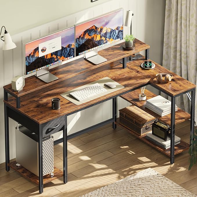 SUPERJARE 53 inch Reversible L Shaped Desk - Image 8