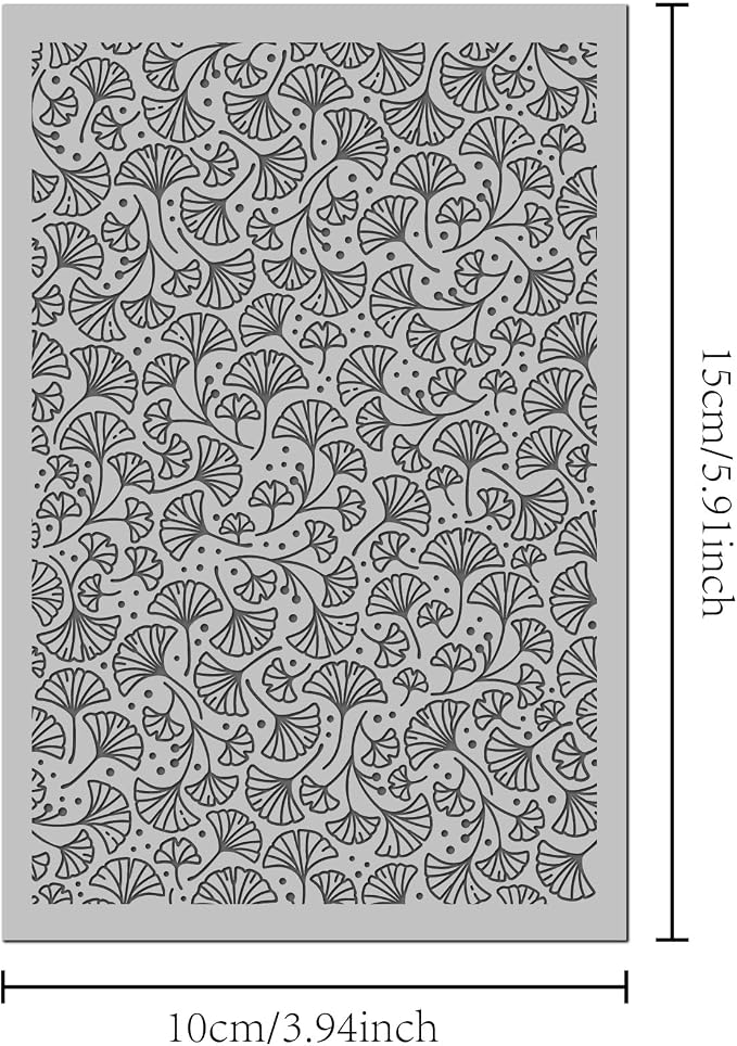 Arbuya Ginkgo Leaves Polymer Clay Texture Mat -Autumn Leaves Texture Sheet - Image 3