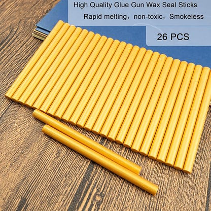 Wax Seal Stick, Ioggtser 26 PCS Gold Mini Glue Gun Wax Seal Stick - Image 2