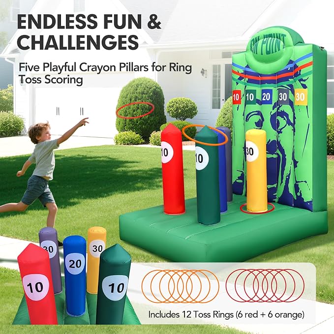 Inflatable Carnival Game with Built-in Blower, Portable Fun Toss Game - Image 3