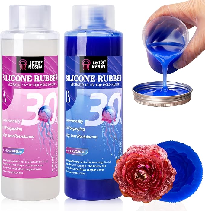 LET'S RESIN Silicone Molds Making Kit 30A, Liquid Silicone Rubber Mixing Ratio by LETSRESIN