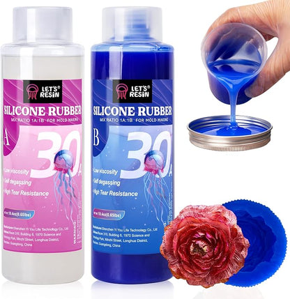 LET'S RESIN Silicone Molds Making Kit 30A, Liquid Silicone Rubber Mixing Ratio by LETSRESIN