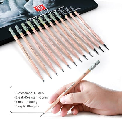 KALOUR 29 Pro Sketching Drawing Pencils Set - Image 4