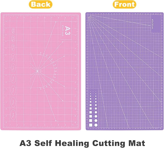 5 PCS Self Healing Cutting Mat 12" x 18": Sewing Rotary Cutting Mat - Image 6