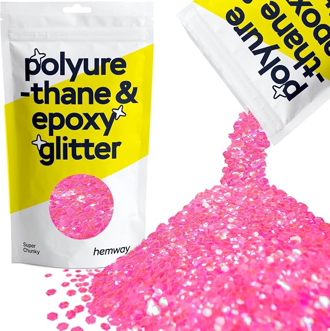 Hemway Glitter for Resin 100g Baby Pink Iridescent Metallic Crystals for Epoxy by Hemway