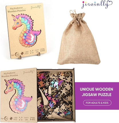 Wooden Puzzles for Adult and Kids, 100 Pieces Ocean Puzzle, Unique Shaped - Image 7