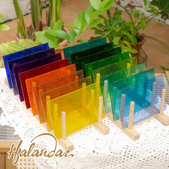 16 Sheets 4x6 in Iridescent Stained Glass Sheets, Glass Cathedral Art, Mosaic - Image 4