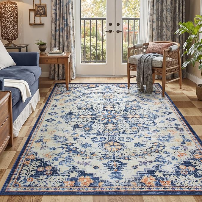 Lahome Large Area Rug 5x7 Washable Bohemian Rug by Lahome