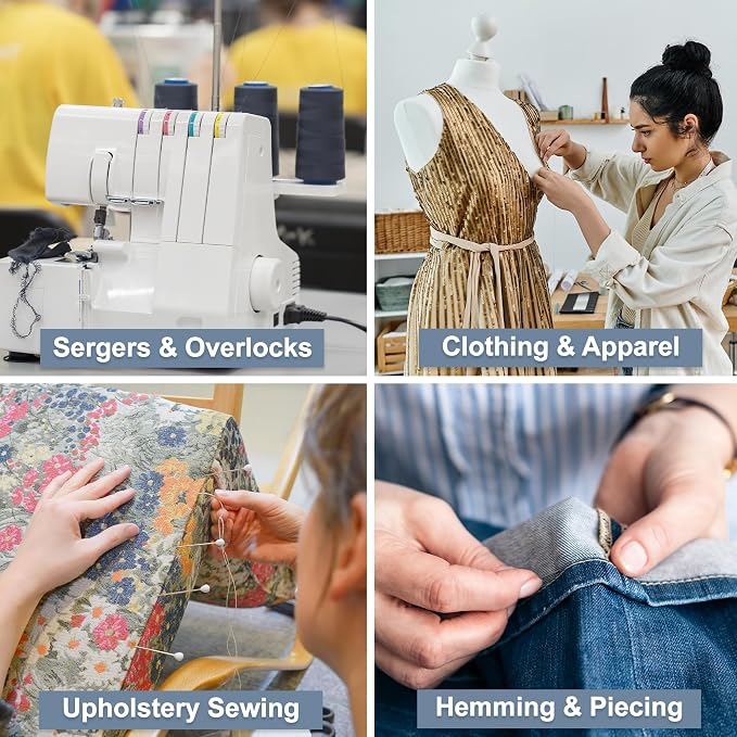 Mandala Crafts 4 Pack of Serger Threads Cones Spools - Image 5