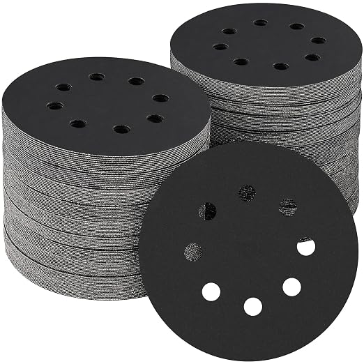 100PCS 5 inch Silicon Carbide Sanding Discs 320 Grit, Wet Dry Orbital 5 Sander by POTUINOM