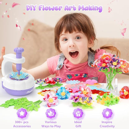 GirlsHome 300+PCS Fabric Flower Bouquets Toys, DIY Flower Crafts Kits - Image 7