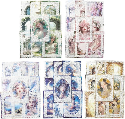 Lace border Scrapbook Paper Set, Scrapbooking, DIY Projects, and Art Supplies by Auriicleaf