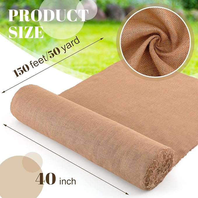 Buryeah Burlap Fabric Roll 40" Wide x 150 ft - Image 2