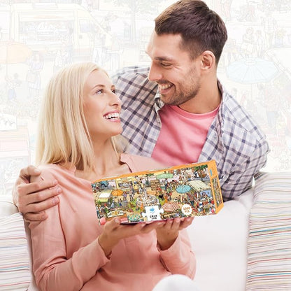 MOMIBOOK Puzzles for Adults 1000 Piece Jigsaw Puzzles of Let's Go! to The Market - Image 8