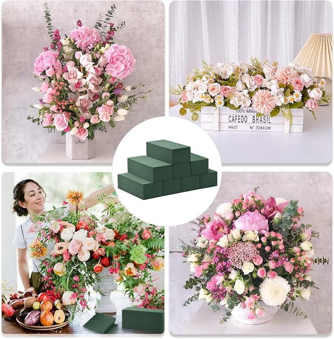 Tunnkit 8 Pcs Floral Foam Blocks Each 7.8" L x 3.5" W x 2.4" H Wet & Dry Flower - Image 5