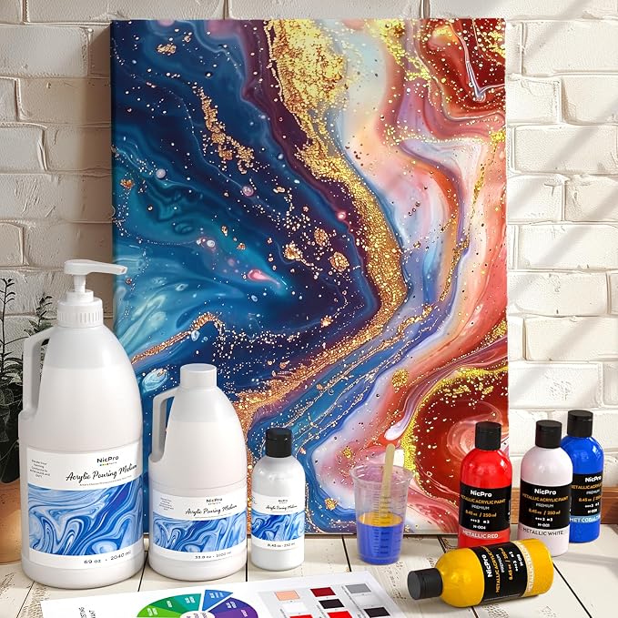 Nicpro Pouring Medium for Acrylic Paint 8.45oz / 250ml, Acrylic Paint Thinner - Image 3
