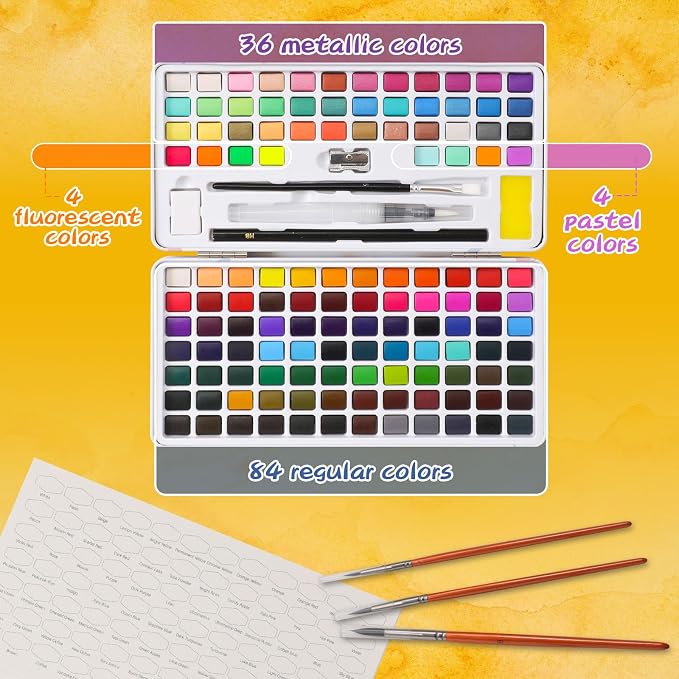 Caliart Watercolor Paint Set, 128 Colors - Image 5