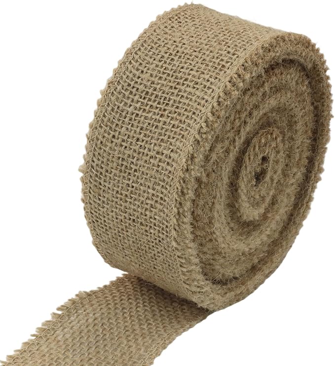 2" Wide Natural Burlap Fabric Roll by suiwotin