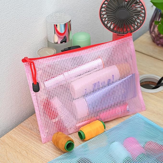 AUSTARK 20 Pcs Zipper File Bags, Plastic Mesh Pouch, Board Game Storage Bag - Image 6