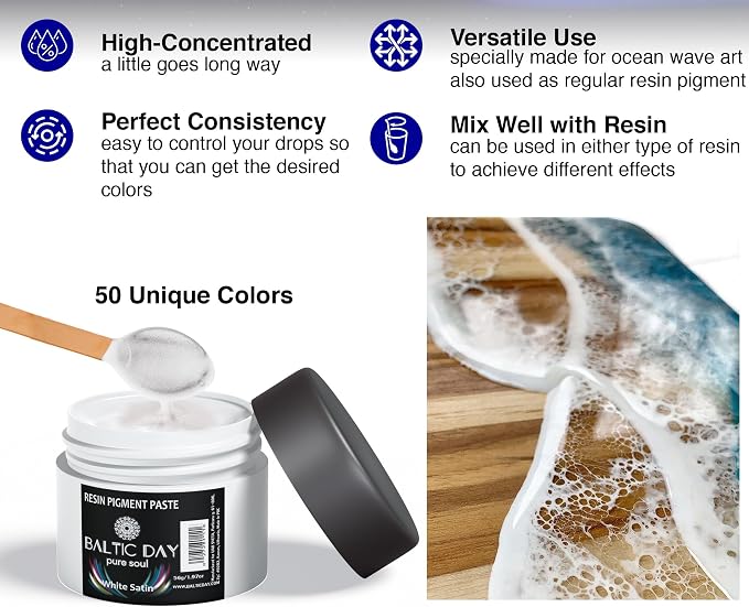 BALTIC DAY 50 Color Epoxy Pigment Paste Set – Opaque Resin Colorant, High - Image 8