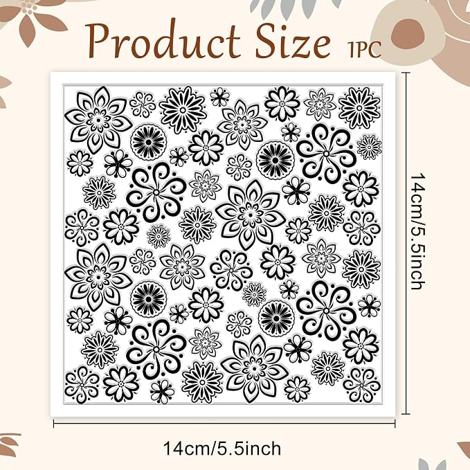 CHGCRAFT Lace Flowers Polymer Clay Texture Sheets Geometric Flowers Silicone - Image 2