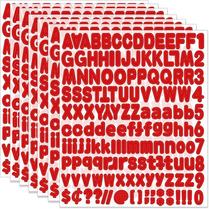 Alphabet Stickers 1'' 12 Red Letter Stickers, Self Adhesive Vinyl Mailbox by Starboling
