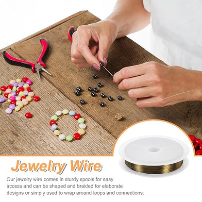 HARFINGTON 49ft Jewelry Wire, 28 Gauge Brass Craft Soft Metal Tarnish Resistant - Image 4