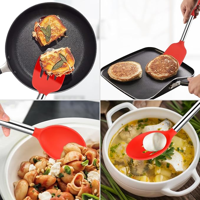 Silicone Spatula Spoon Set, BPA Free Kitchen Turners - Image 7
