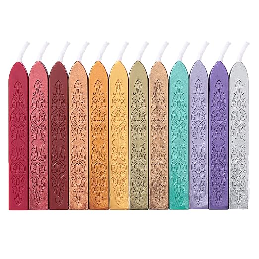 12 Pieces Sealing Wax Sticks by cofalery