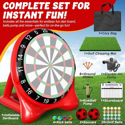 Inflatable Soccer Dart Board, Giant Kick Darts, Indoor Outdoor Lawn Yard Games - Image 3