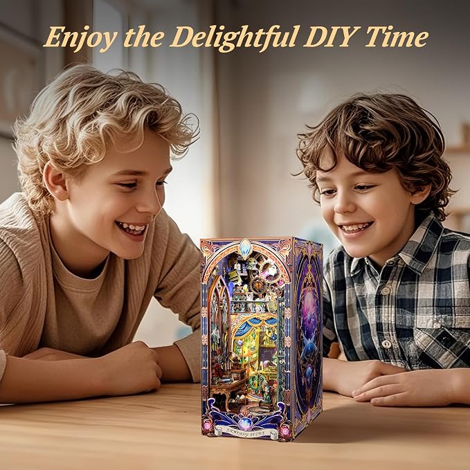 3D Wood Puzzle Book Nook Kit, Fantasy Store Bookshelf Insert - Image 6