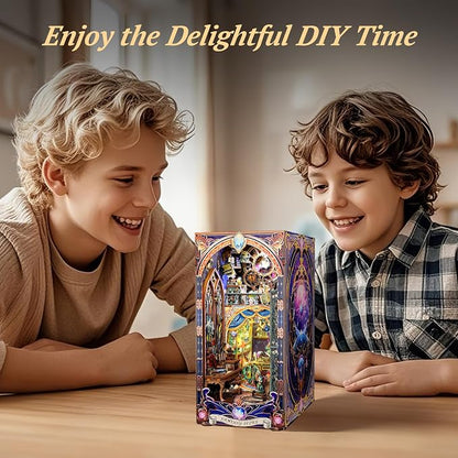3D Wood Puzzle Book Nook Kit, Fantasy Store Bookshelf Insert - Image 6
