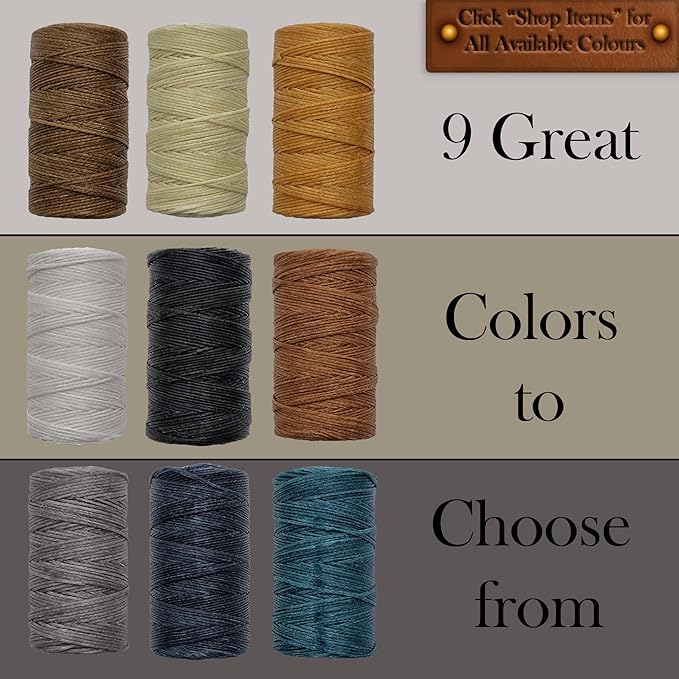 Waxed Thread 3X Wax Thread, 65 Yardx0.8mm Wax String, 150D Waxed Leather String - Image 7