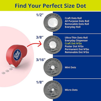 Glue Dots, Craft Dots Dot N' Go Dispenser, Double-Sided, .38 Inch, 200 Dots - Image 7