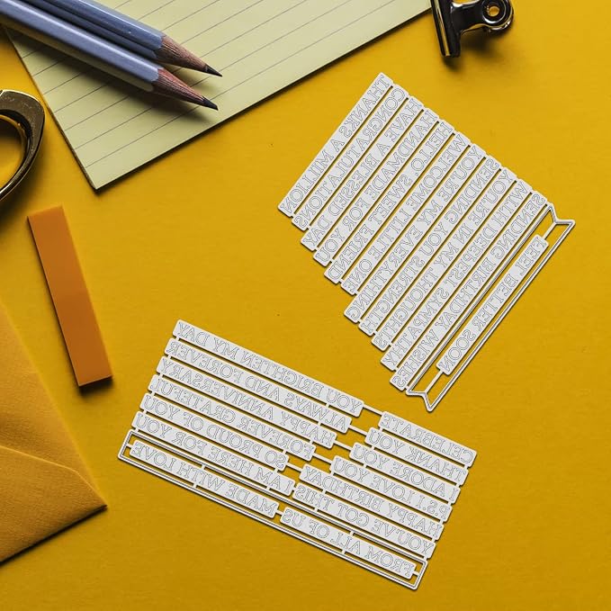 ORIGACH Elegant Everyday Sentiments Words Hot Foil Plate and Die Cuts Sets - Image 3