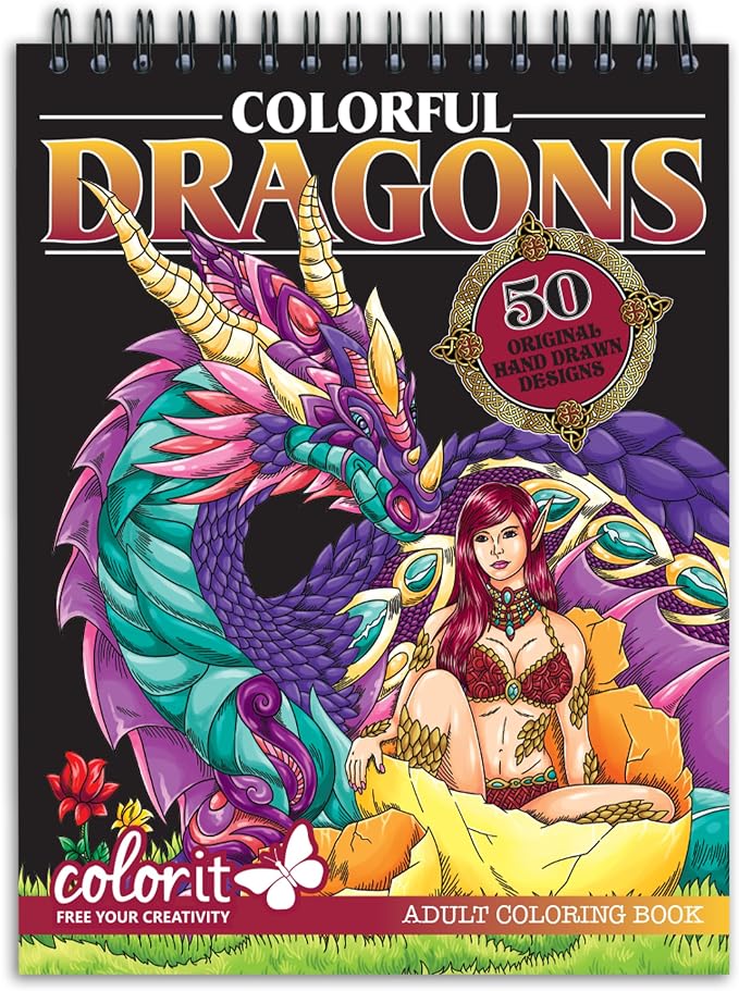 ColorIt Colorful Dragons Adult Coloring Book, Volume I by ColorIt