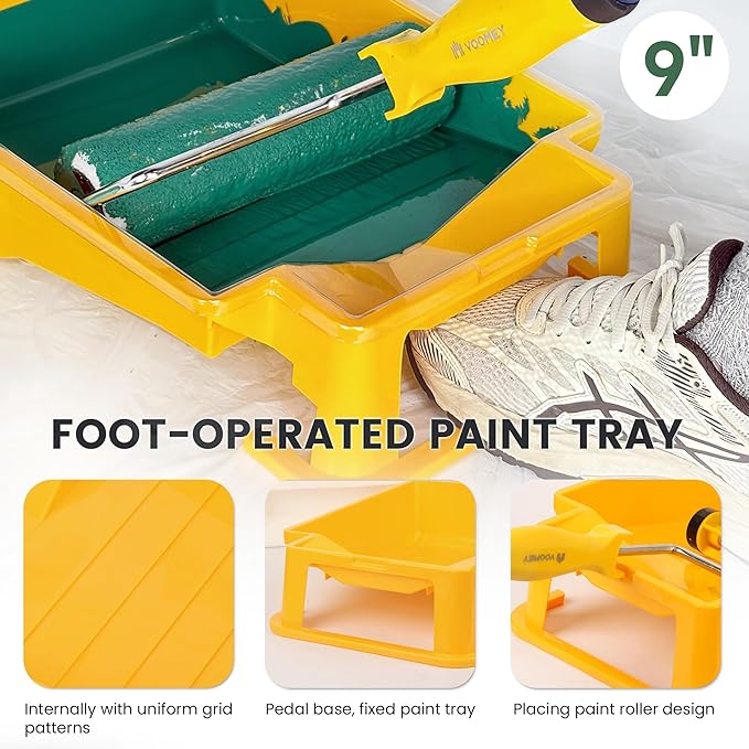VOOMEY 9 Inch Foot-Operated Paint Tray，Paint Roller Frame - Image 2