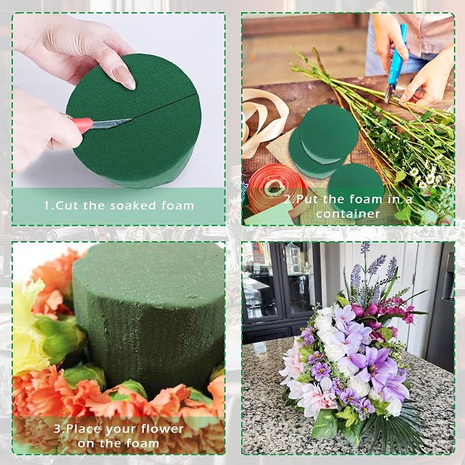 Prashent 6 Pcs Round Floral Foam Blocks - Image 3