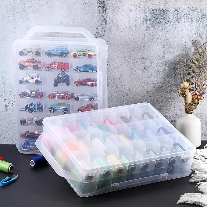 OwnMy 2 Pack 46 Grids Sewing Thread Organizer, Double-Sided Thread Spool - Image 9