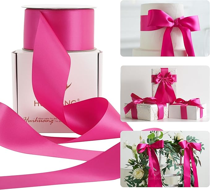 HUIHUANG Hot Pink Satin Ribbon by HUIHUANG